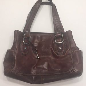 Fossil Dark Brown Leather Purse Bag